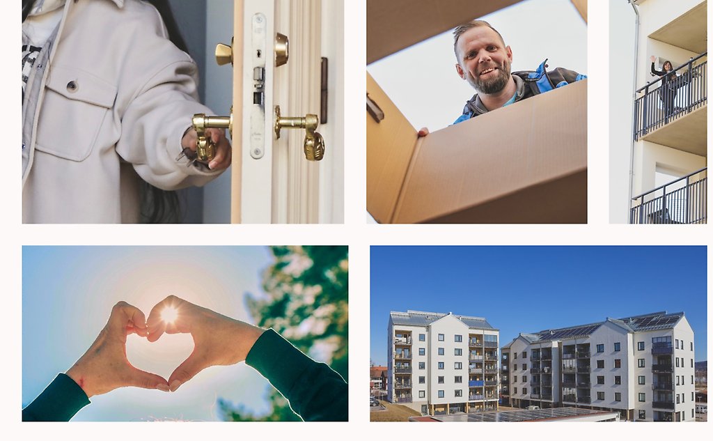 Kollage på Leksandsbostäders hus